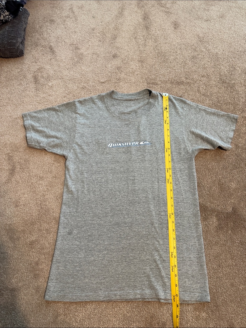 Quiksilver Men's Gray Heather Logo Short Sleeve Tee